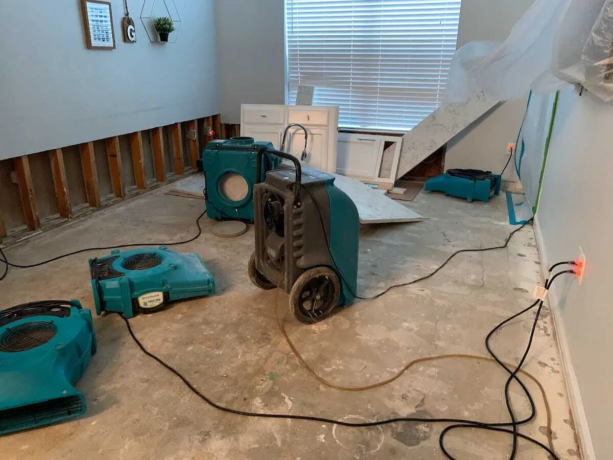 Dehumidifier in flood-cut room for Water Extraction & Removal in Monterey